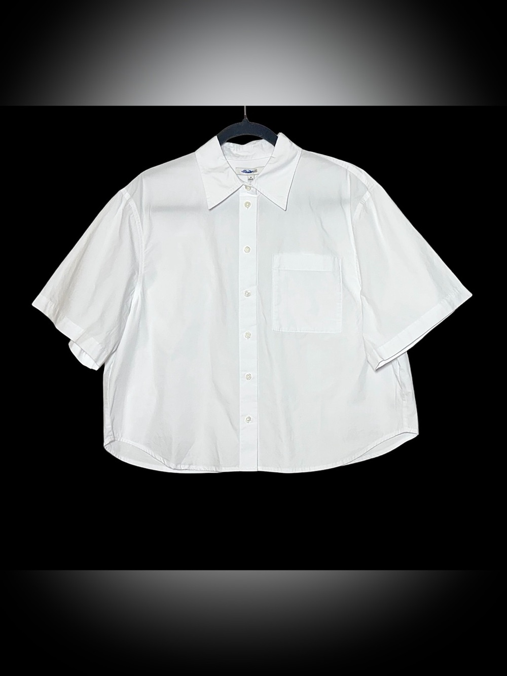 NWT Madewell Straight-Hem Short-Sleeve Shirt in White Poplin, Sizes S & M - Picture 6 of 9